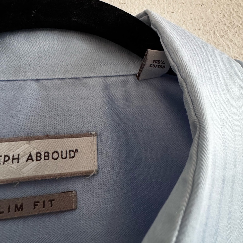 Joseph Abboud Men’s Dress Shirt Tall 17 1/2 36/37 Blue - Picture 4 of 8